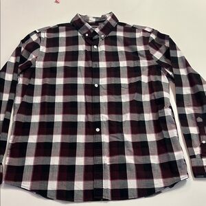 Express Men’s Black, White Red Button up